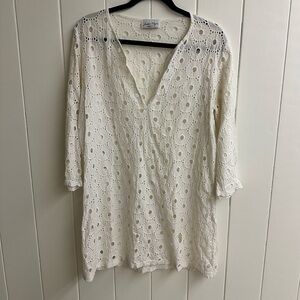 Eyelet swimsuit coverup